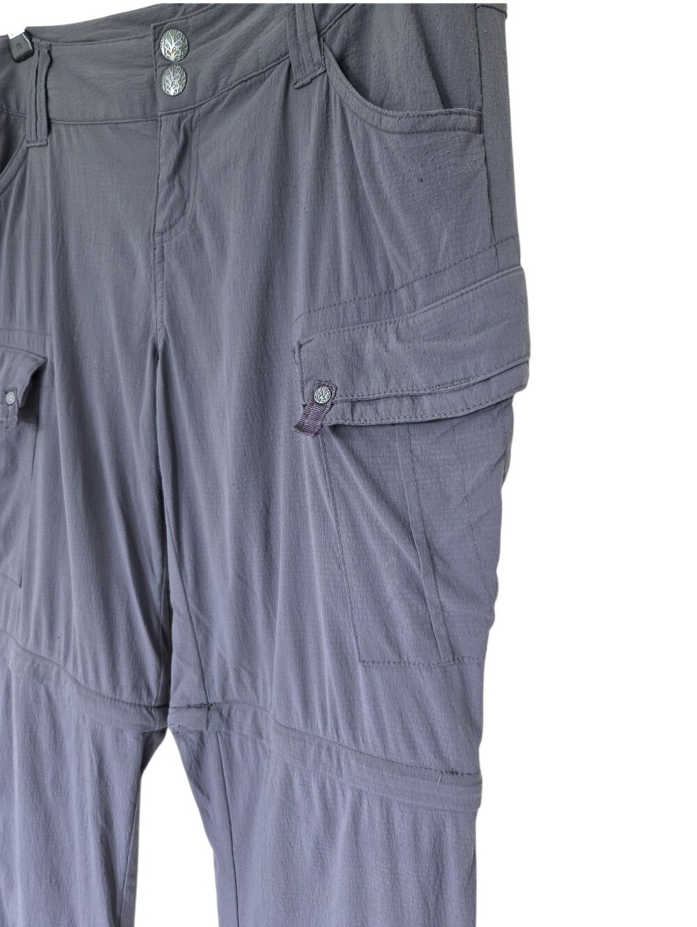 prAna Sage Convertible Pant Women 6 Grey Ripstop - Picture 10 of 15